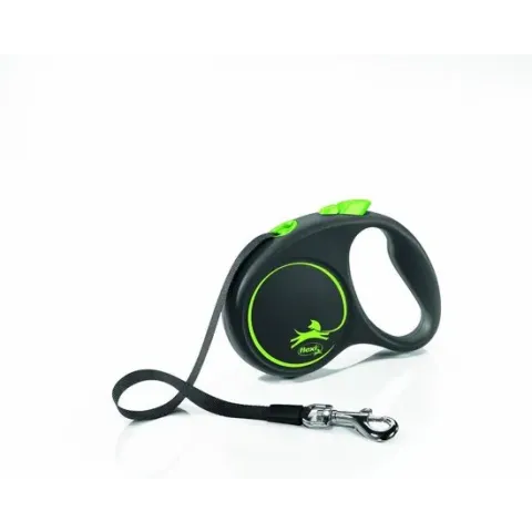 FLEXI | Flexi Rollijn Black Design Tape Groen S 5 meter