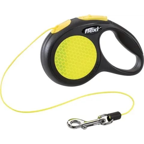 Flexi New Classic Koord - Hondenriem - Neon Band - XS - 3 m  (<8 kg)