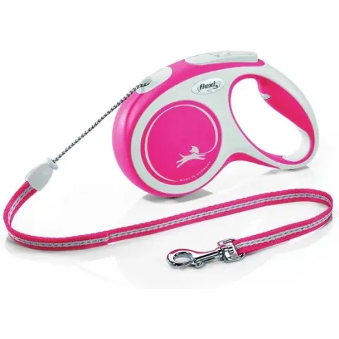 Flexi Rollijn New Comfort Koord M Rood&Lichtgrijs - Hondenriem - 5 m