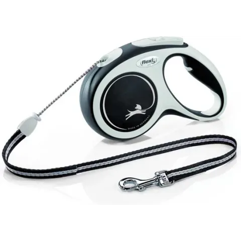 Flexi Rollijn New Comfort Koord M Zwart&Lichtgrijs - Hondenriem - 5 m