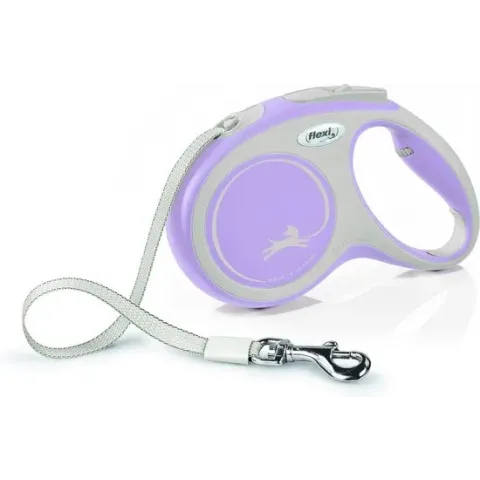 Flexi Rollijn New Comfort Tape M 5 m - Hondenriem - Roze&Lichtgrijs