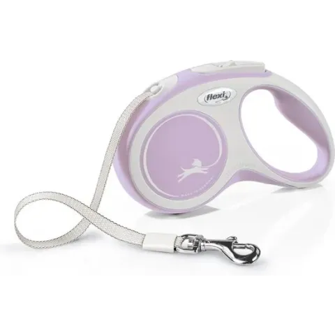 Flexi Rollijn New Comfort Tape S 5 m - Hondenriem - Roze&Lichtgrijs