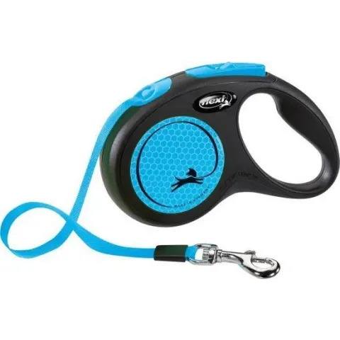Flexi Rollijn New Neon Tape Zwart / Neon Blauw