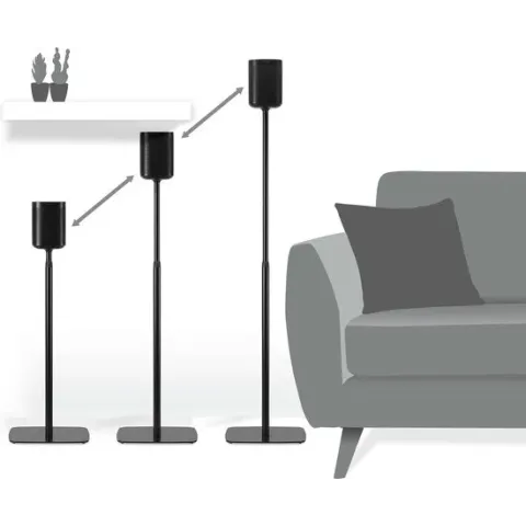 Flexson Sonos One / Play:1 set verstelbare standaards zwart (2 stuks)