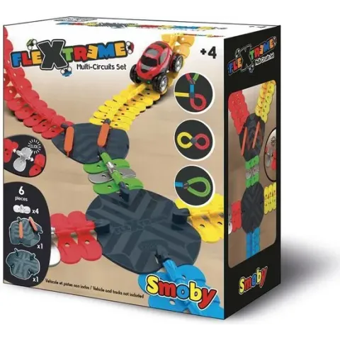 FleXtreme - Wissel, kruising, omgekeerde delen - Flexibel circuit - Vanaf 4 jaar - Racebaanonderdeel