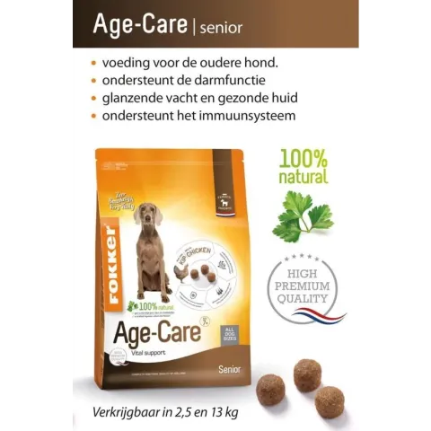 Fokker age-care senior hondenvoer 13 kg
