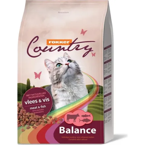 Fokker Country Balance - Vlees en Vis - Kattenvoer - 10 kg