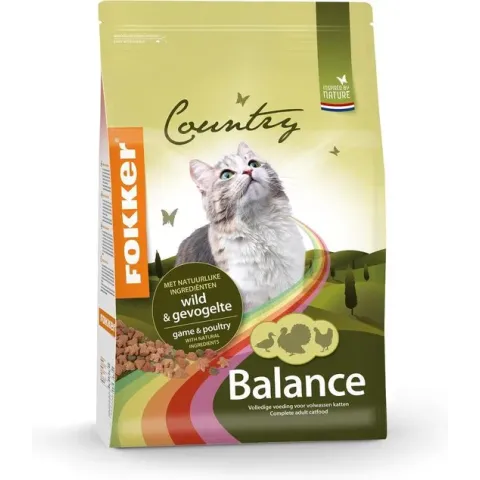 Fokker kat country balance wild/gevogelte kattenvoer 2,5 kg