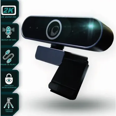 Forexa 2K Webcam – Quad HD – Geschikt voor Windows/Mac OS/Android TV/Linux