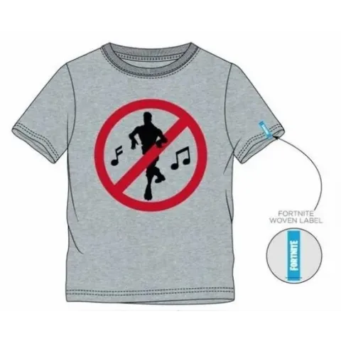 Fortnite - No Dancing Sign Grey Kids T-Shirt (Maat 164)