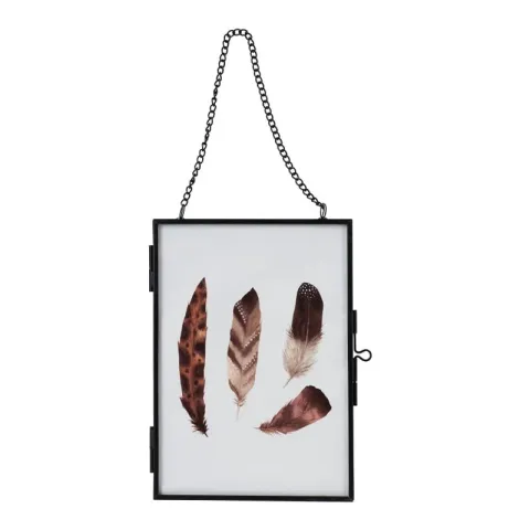 Fotolijst aan ketting - zwart - 13x18 cm