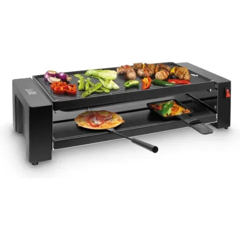 Fritel PR 3195 - Pizza raclette/grill in 1 - grilloppervlak 40x20cm - 8 personen