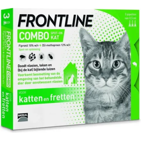 Frontline Combo Anti Vlooienmiddel en Tekenmiddel Kat - 3 Pipetten