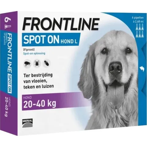 Frontline Spot-On L Anti vlooienmiddel - Hond - 6 pipetten