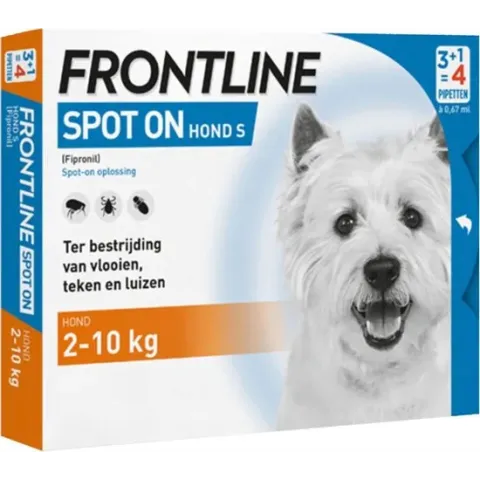 Frontline Spot-On S Anti vlooienmiddel - Hond - 4 pipetten