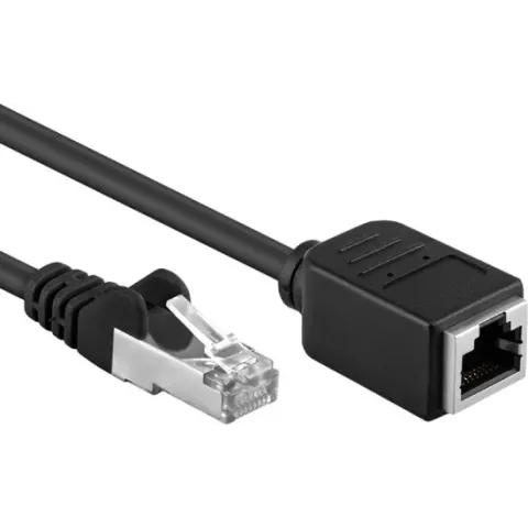 FTP CAT5e Gigabit Netwerk Verlengkabel - CU - 0,5 meter - Zwart