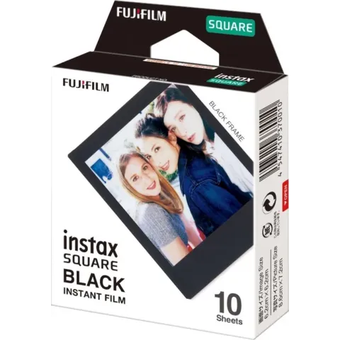 Fujifilm Instax Square Film  - Zwart kader - 10 stuks
