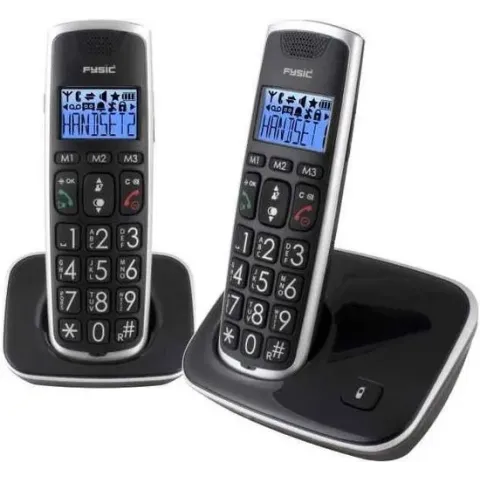 Fysic FX-6020 - Big Button Dect telefoon - 2 handsets - Zwart