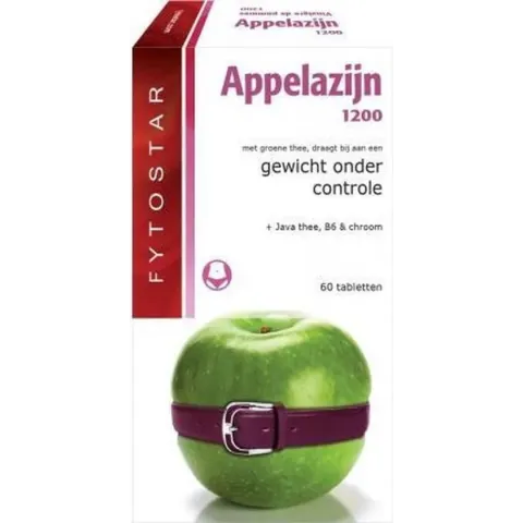 Fytostar Appelazijn 1200 – Vegan dieetsupplement – Gewicht onder controle – 60 tabletten