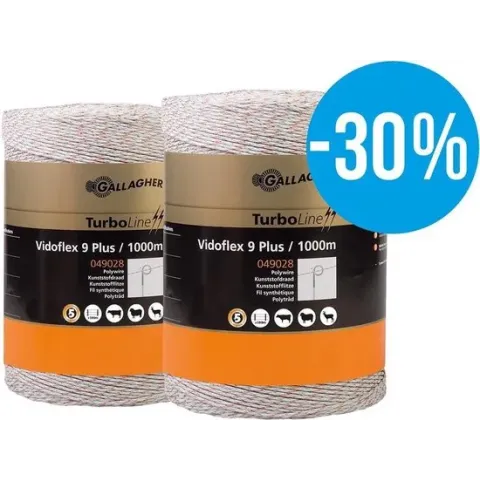 Gallagher Duopack Vidoflex 9 TurboLine Plus wit 2x1000m