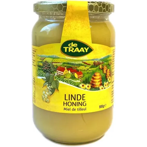 Gangbare lindehoning  - De Traay - 900g - Vloeibaar - Honingpot
