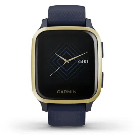 Garmin Venu Sq Music - Smartwatch dames - Blauw/Lichtgoud