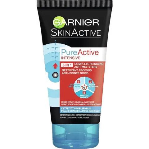 Garnier SkinActive PureActive 3-in-1 Masker met Charcoal - 150 ml