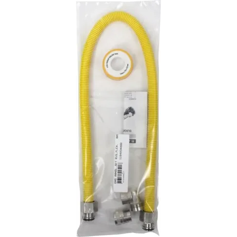 gasslang aansluitset 1/2" 80cm RVS Ecoflex (NL)