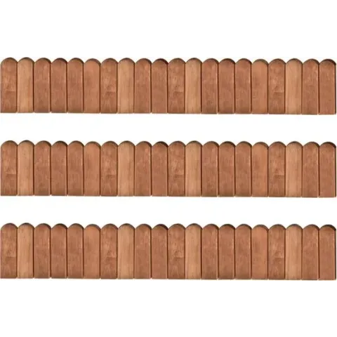 Gazonranden 3 st 120 cm geïmpregneerd grenenhout