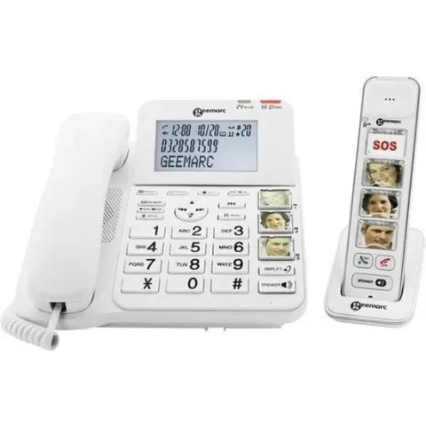 Geemarc DECT295-1 - Single DECT telefoon en vaste telefoon - Antwoordapparaat - Wit