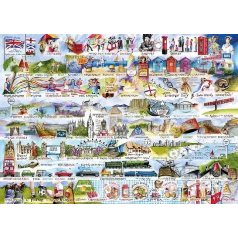 Gibsons puzzel Cream Teas & Queuing - 1000 stukjes