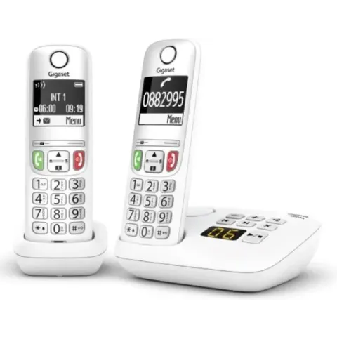 Gigaset A605A Duo - draadloze telefoons met antwoordapparaat - grafisch display - eenvoudige bediening - zwart