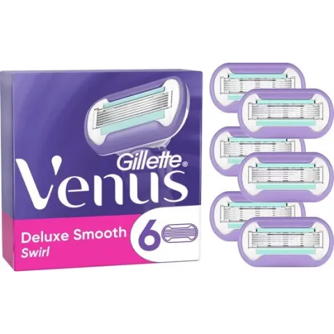 Gillette Venus Deluxe Smooth Swirl Scheermesjes Voor Vrouwen - 6 Navulmesjes