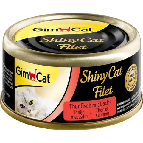 Gimcat Shinycat Filet 70 g - Kattenvoer - Tonijn&Zalm