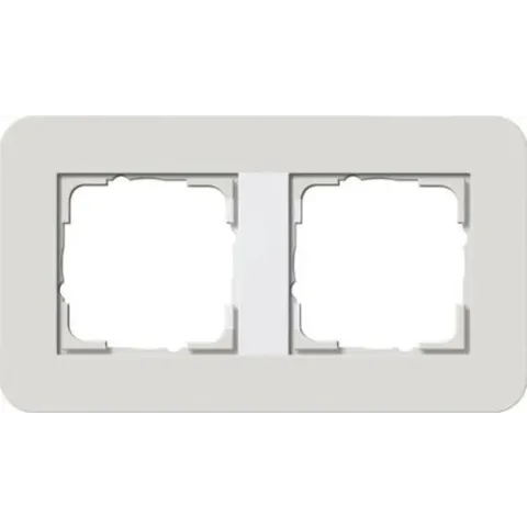 Gira E3 Lichtgrijs/ wit Afdekraam 2 voudig 212411