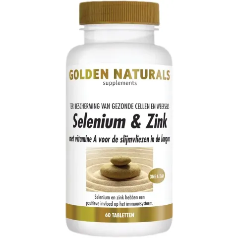 Golden Naturals Selenium & Zink 60 tabl. (60 veganistische tabletten)