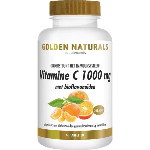 Golden Naturals Vitamine C 1000 mg met bioflavonoïden (60 veganistische tabletten)