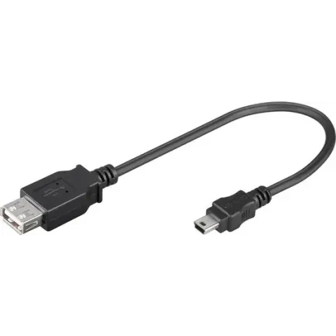 Goobay 0.2m USB 2.0 USB-kabel 0,2 m USB A Mini-USB B Zwart