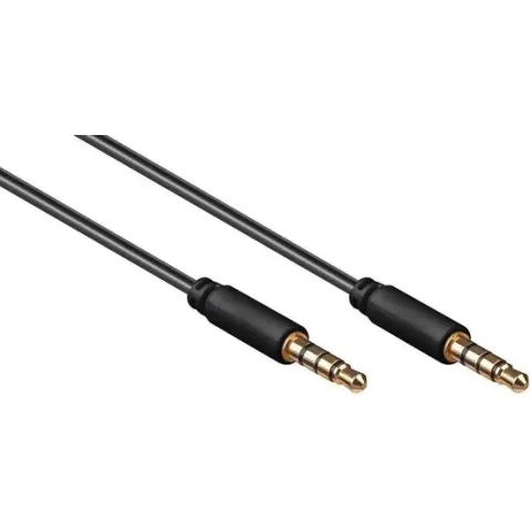 Goobay 3,5mm Jack 4-polig audio slim kabel AWG28 / zwart - 3 meter