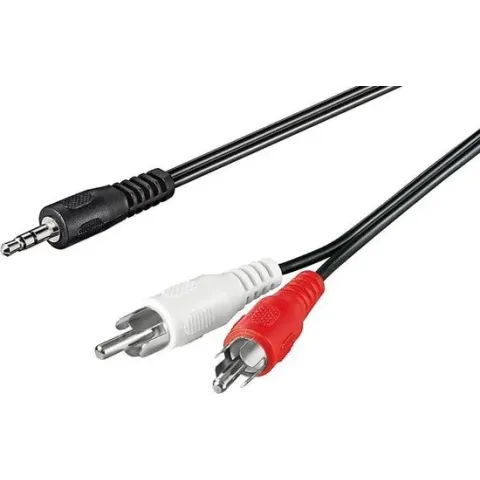 Goobay 3,5mm Jack - Tulp stereo audio kabel - zwart - 2,5 meter