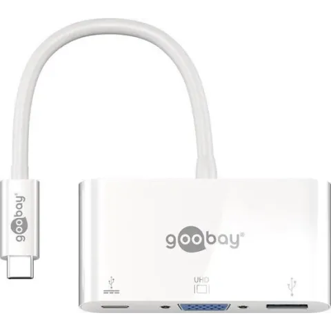 Goobay 62100 kabeladapter/verloopstukje USB-C USB-A 3.0, USB-C, VGA Wit