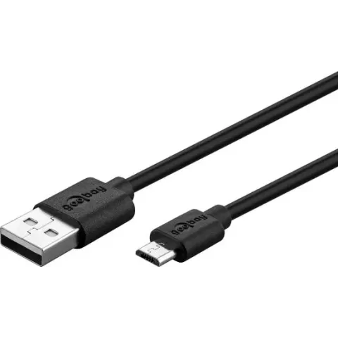 Goobay 72227 USB-kabel 1 m USB 2.0 USB A Micro-USB B Zwart