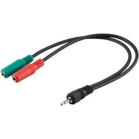 Goobay AVK 417-0030 0.3m audio kabel 0,3 m 3.5mm 2 x 3.5mm Zwart, Groen, Rood