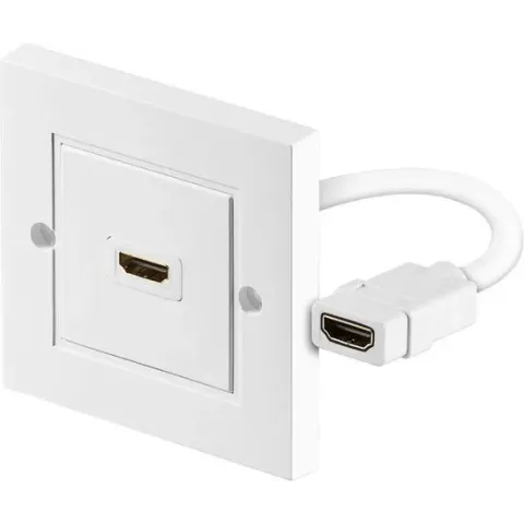 Goobay HDMI inbouw wandcontactdoos met 1 aansluiting - versie 1.4 (4K 30Hz) - 0,10 meter