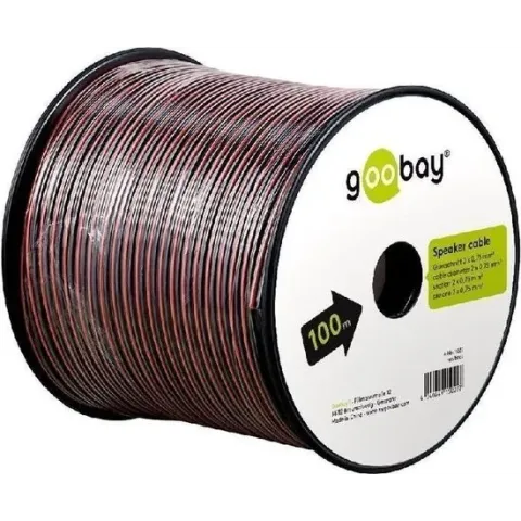 Goobay LSK 2X0.75, 100m audio kabel Zwart
