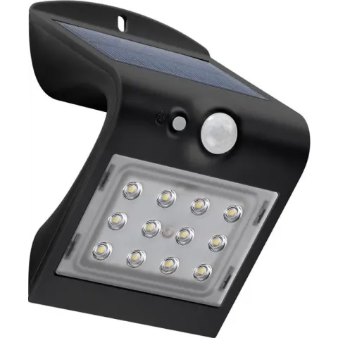 Goobay solar LED-wandlamp met bewegingssensor voor buiten - 1,5W / zwart