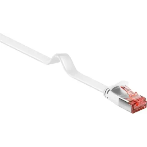 Goobay - U/FTP platte netwerkkabel CAT6 - Wit - 3 meter