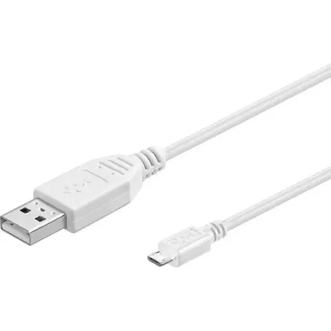 Goobay USB 2.0 A/micro-B 0.6m USB-kabel 0,6 m USB A Micro-USB B Wit