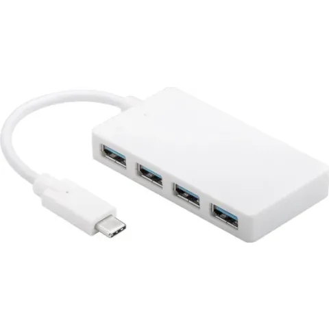 Goobay USB-C hub met 4 poorten - busgevoed - USB3.0 / wit - 0,15 meter