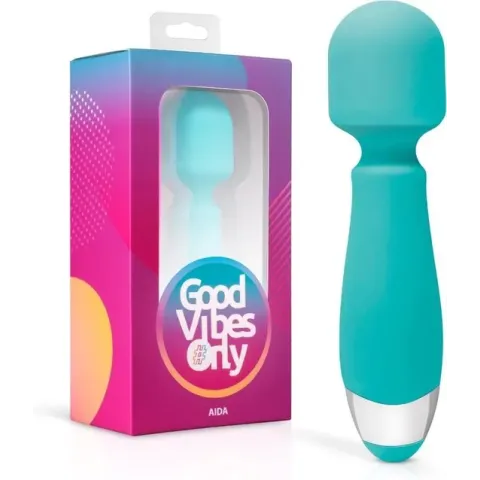 Good Vibes Only Aida Wand Massager - Magic Wand met 10 Vibratiestanden - Compact Formaat Wand Vibrator - Oplaadbaar & Gemaakt van Siliconen - Groen